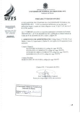 Portaria 024-GR-2012
