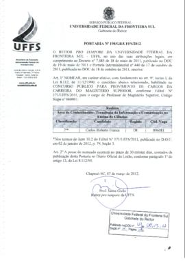 Portaria 198-GR-2012