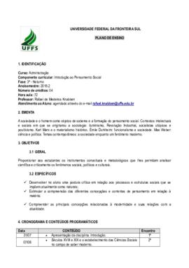 Introdução ao Pensamento Social