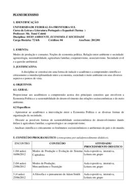 Meio Ambiente, Economia e Sociedade