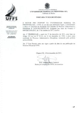 Portaria 822-GR-2011