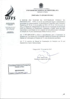 Portaria 423-GR-2012
