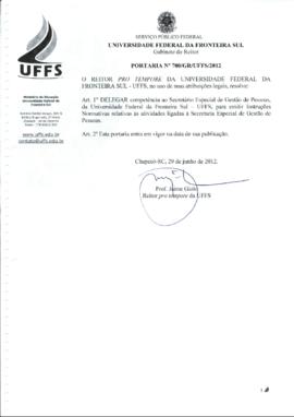 Portaria 700-GR-2012