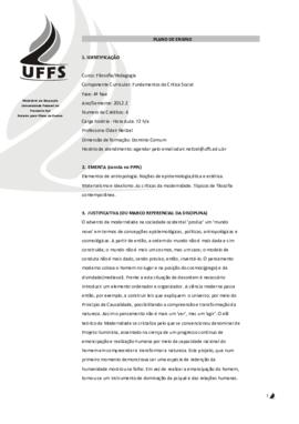 Fundamentos da Crítica Social