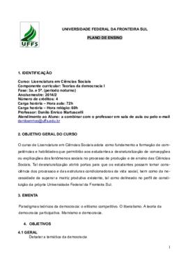 Teorias da Democracia I