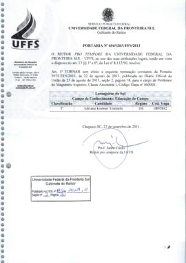 Portaria 654-GR-2011