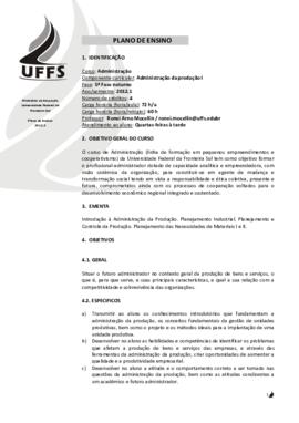 Administração da Produção I