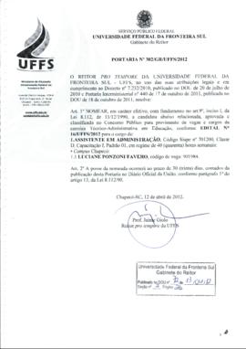 Portaria 302-GR-2012