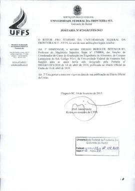 Portaria 073-GR-2013