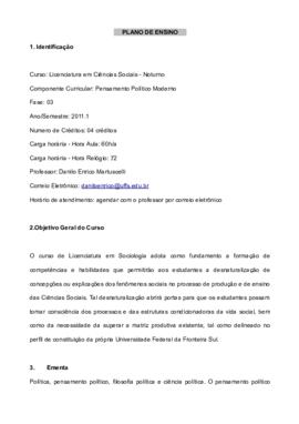 Pensamento Político Moderno