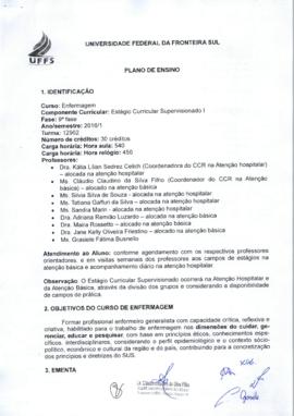 Estágio Curricular Supervisionado I