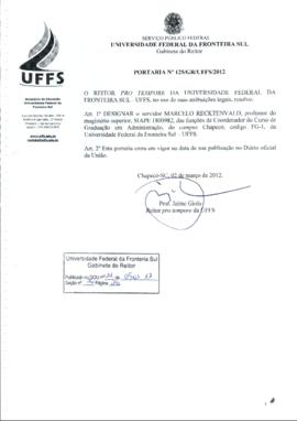 Portaria 125-GR-2012