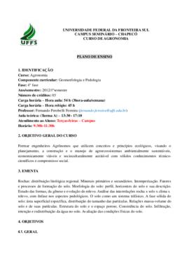 Geomorfologia e Pedologia (Turma B)