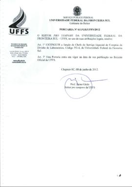 Portaria 611-GR-2012