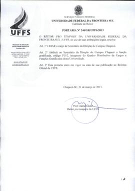 Portaria 240-GR-2013