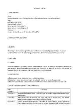 Estágio Curricular Supervisionado em Língua Espanhola I