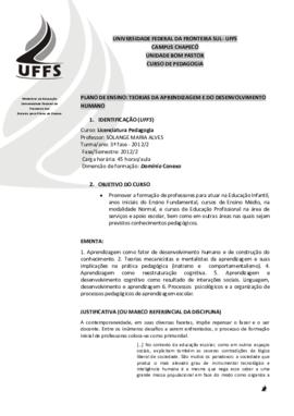 Teorias da Aprendizagem e do Desenvolvimento Humano