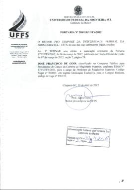 Portaria 288-GR-2012
