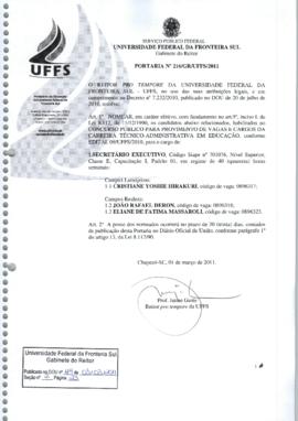 Portaria 216-GR-2011
