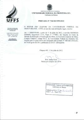 Portaria 734-GR-2012