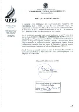 Portaria 254-GR-2012