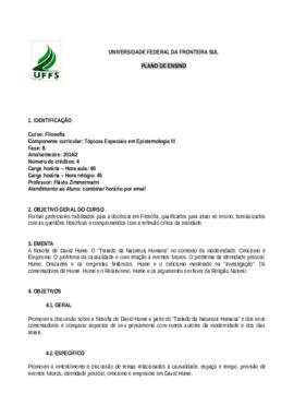 Tópicos Especiais em Epistemologia III