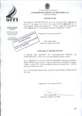 Portaria 245-GR-2013 Retificação