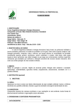 Meio Ambiente, Economia e Sociedade