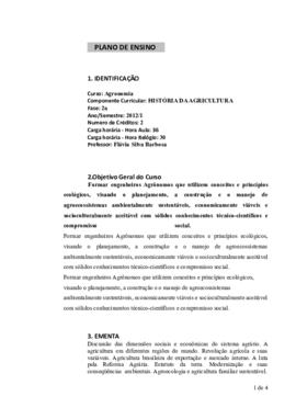 História da Agricultura