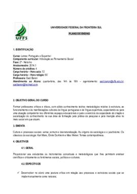 Introdução ao Pensamento Social