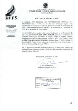 Portaria 544-GR-2012