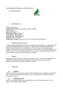 Organização, Sistemas e Métodos