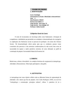 Alteridade e Etnocentrismo