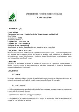 Estágio Curricular Supervisionado em História I