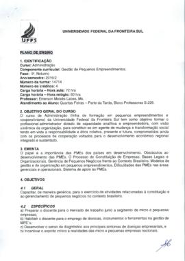 Gestão de Pequenos Empreendimentos