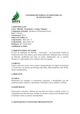 Introdução ao Pensamento Social