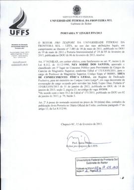 Portaria 125-GR-2013