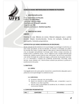Metodologia do Ensino de Filosofia