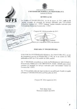 Portaria 559-GR-2011 Retificação