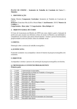 Trabalho de Conclusão de Curso I