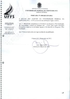 Portaria 698-GR-2012