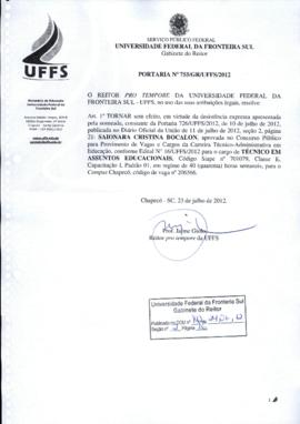 Portaria 755-GR-2012