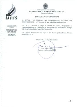 Portaria 626-GR-2012
