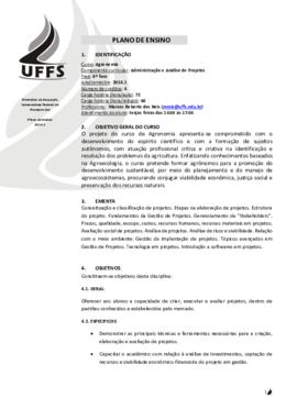 Administração e Análise de Projetos