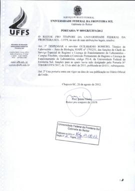 Portaria 889-GR-2012