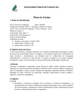 Segurança e Auditoria de Sistemas