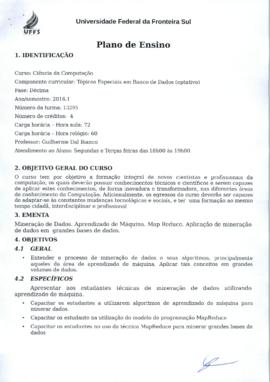 Tópicos Especiais em Banco de Dados - Optativa