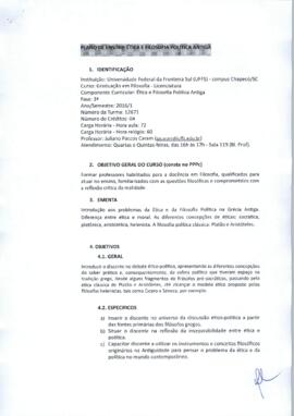 Ética e Filosofia Política Antiga