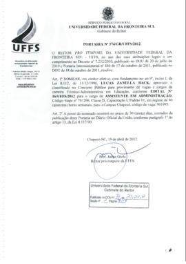 Portaria 374-GR-2012