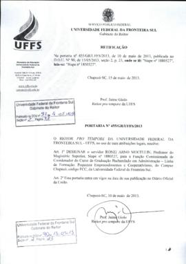 Portaria 455-GR-2013 Retificação
